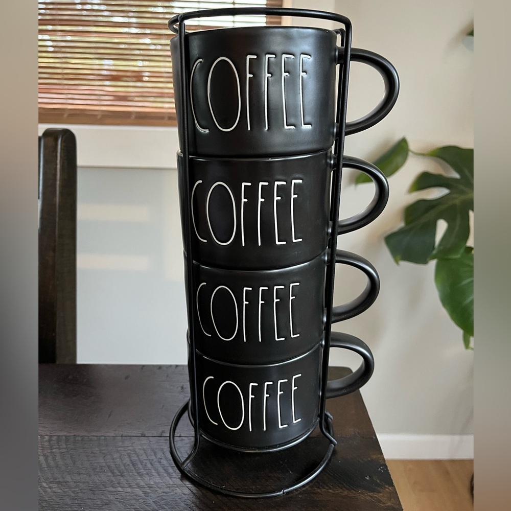 Rae Dunn 4 ct stacking coffee mugs